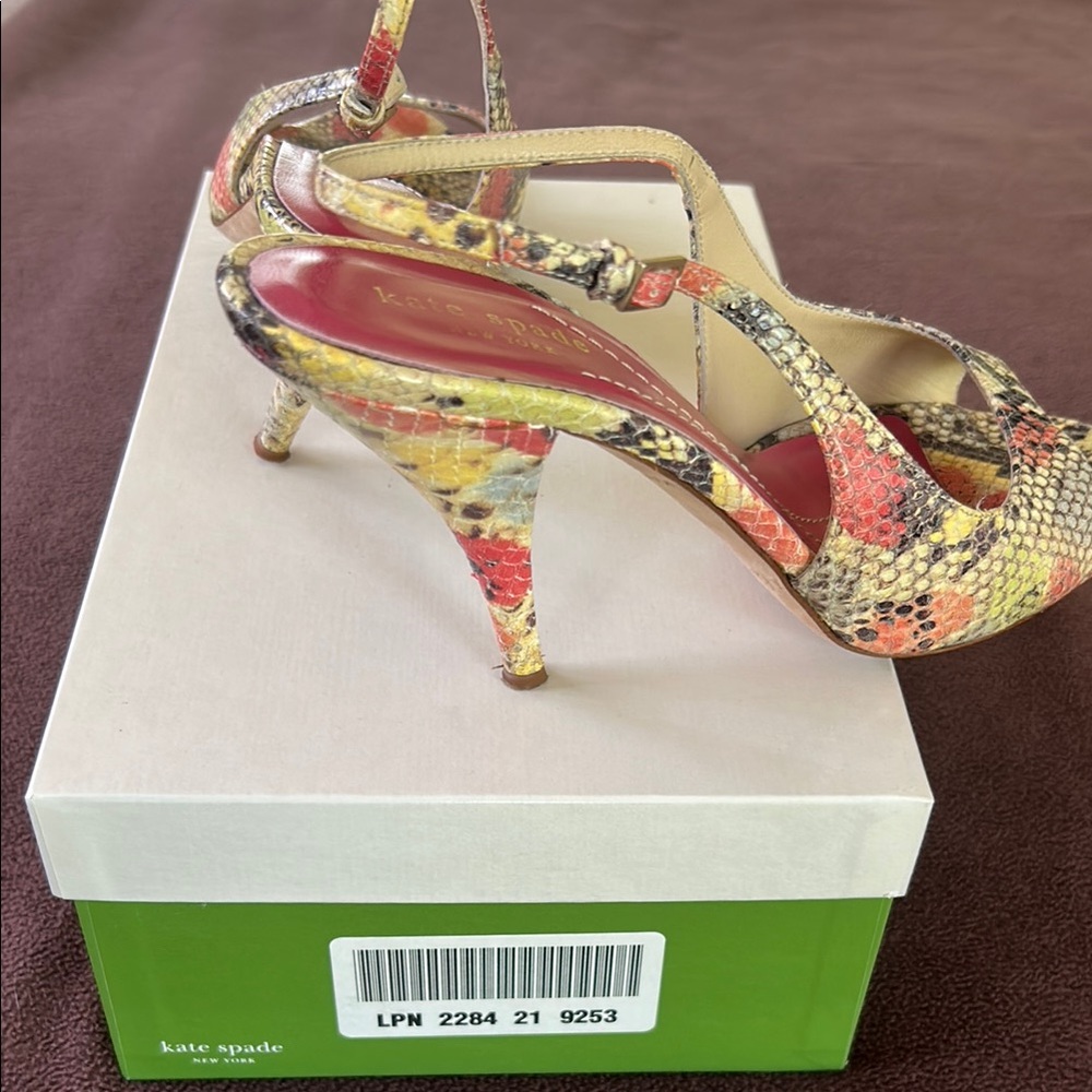 Kate Spade Women's Multicolor Python Slingback He… - image 4
